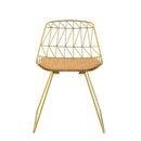 Fantasia Side Chair 2Pc, Whiskey Faux Leather & Gold Finish Acme