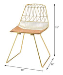 Fantasia Side Chair 2Pc, Whiskey Faux Leather & Gold Finish Acme