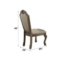 Chateau de Ville Side Chair 2Pc, Faux Leather & Antique White Finish Acme