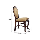 Chateau De Ville Counter Height Chair 2Pc, Fabric & Espresso Finish Acme