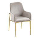 Barnard Side Chair 2Pc, Gray Velvet & Mirrored Gold Finish Acme