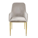 Barnard Side Chair 2Pc, Gray Velvet & Mirrored Gold Finish Acme