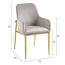 Barnard Side Chair 2Pc, Gray Velvet & Mirrored Gold Finish Acme