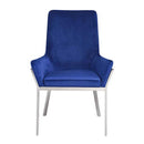 Cambrie Side Chair 2Pc, Blue Velvet & Mirrored Silver Finish Acme