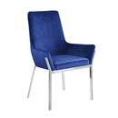 Cambrie Side Chair 2Pc, Blue Velvet & Mirrored Silver Finish Acme