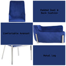 Cambrie Side Chair 2Pc, Blue Velvet & Mirrored Silver Finish Acme