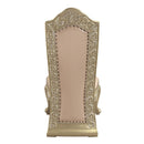 Vatican Side Chair 2Pc, Faux Leather & Champagne Silver Finish Acme