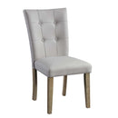 Charnell Side Chair 2Pc, Gray Faux Leather & Oak Finish Acme
