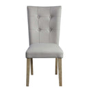 Charnell Side Chair 2Pc, Gray Faux Leather & Oak Finish Acme