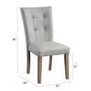Charnell Side Chair 2Pc, Gray Faux Leather & Oak Finish Acme