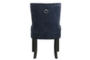 Varian II Side Chair, Dark Navy Velvet & Black Finish Acme