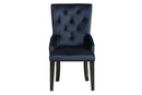 Varian II Side Chair, Dark Navy Velvet & Black Finish Acme