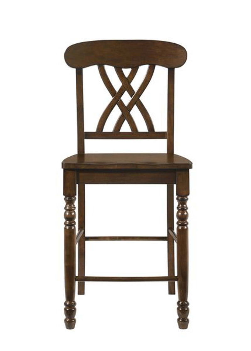 Dylan Counter Height Chair 2Pc, Walnut Finish Acme
