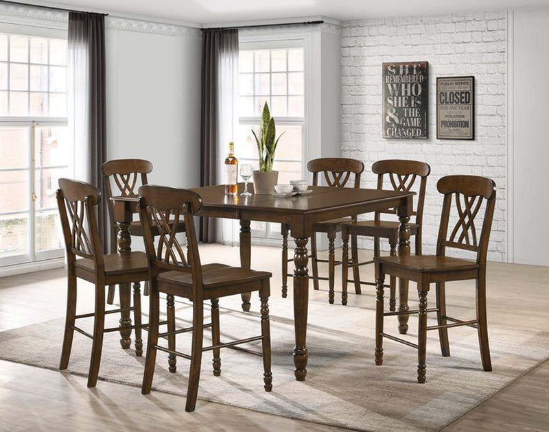 Dylan Counter Height Chair 2Pc, Walnut Finish Acme