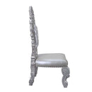 Valkyrie Side Chair 2Pc, Faux Leather & Antique Platinum Finish Acme