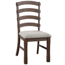 Pascaline Side Chair 2Pc, Gray Fabric, Rustic Brown & Oak Finish Acme