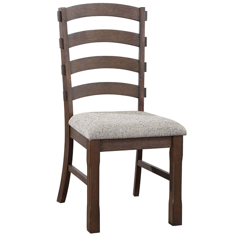 Pascaline Side Chair 2Pc, Gray Fabric, Rustic Brown & Oak Finish Acme