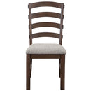 Pascaline Side Chair 2Pc, Gray Fabric, Rustic Brown & Oak Finish Acme