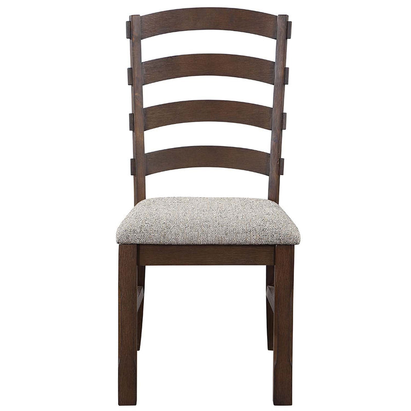 Pascaline Side Chair 2Pc, Gray Fabric, Rustic Brown & Oak Finish Acme