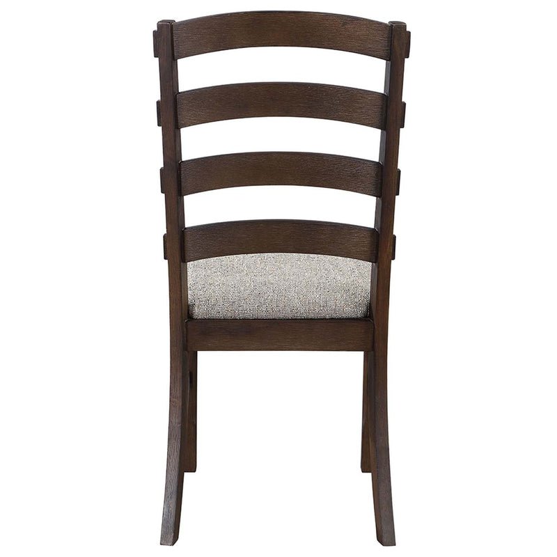 Pascaline Side Chair 2Pc, Gray Fabric, Rustic Brown & Oak Finish Acme