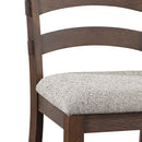 Pascaline Side Chair 2Pc, Gray Fabric, Rustic Brown & Oak Finish Acme