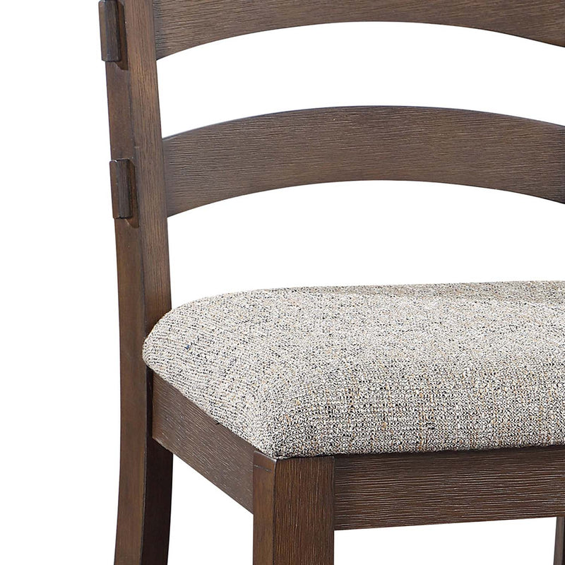 Pascaline Side Chair 2Pc, Gray Fabric, Rustic Brown & Oak Finish Acme