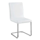 Palton Side Chair 2Pc, White Faux Leather & Chrome Finish Acme