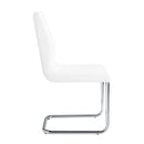 Palton Side Chair 2Pc, White Faux Leather & Chrome Finish Acme