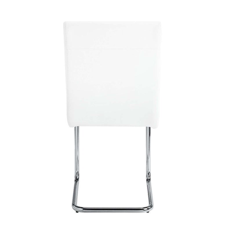 Palton Side Chair 2Pc, White Faux Leather & Chrome Finish Acme