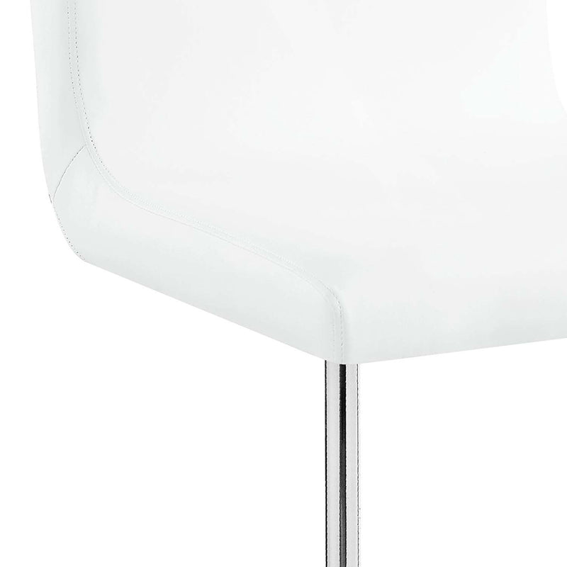 Palton Side Chair 2Pc, White Faux Leather & Chrome Finish Acme