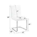 Palton Side Chair 2Pc, White Faux Leather & Chrome Finish Acme