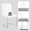 Palton Side Chair 2Pc, White Faux Leather & Chrome Finish Acme