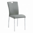 Pagan Side Chair 2Pc, Gray Faux Leather & Chrome Finish Acme