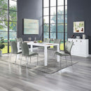 Pagan Side Chair 2Pc, Gray Faux Leather & Chrome Finish Acme