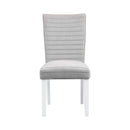 Elizaveta Side Chair 2Pc, Gray Velvet &White  High Gloss Finish Acme