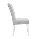 Elizaveta Side Chair 2Pc, Gray Velvet &White  High Gloss Finish Acme