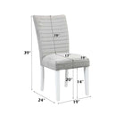 Elizaveta Side Chair 2Pc, Gray Velvet &White  High Gloss Finish Acme