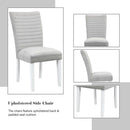 Elizaveta Side Chair 2Pc, Gray Velvet &White  High Gloss Finish Acme