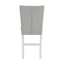 Elizaveta Counter Height Chair 2Pc, Gray Velvet &White  High Gloss Finish Acme