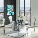 Cyrene Side Chair 2Pc, Beige Faux Leather Acme