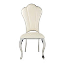 Cyrene Side Chair 2Pc, Beige Faux Leather Acme