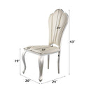 Cyrene Side Chair 2Pc, Beige Faux Leather Acme