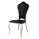 Cyrene Side Chair 2Pc, Black Faux Leather Acme