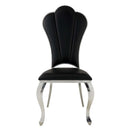 Cyrene Side Chair 2Pc, Black Faux Leather Acme