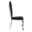 Cyrene Side Chair 2Pc, Black Faux Leather Acme