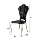 Cyrene Side Chair 2Pc, Black Faux Leather Acme