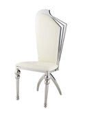 Cyrene Side Chair 2Pc, Beige Faux Leather Acme