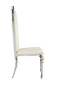 Cyrene Side Chair 2Pc, Beige Faux Leather Acme
