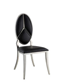 Cyrene Side Chair 2Pc, Black Faux Leather Acme