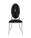 Cyrene Side Chair 2Pc, Black Faux Leather Acme
